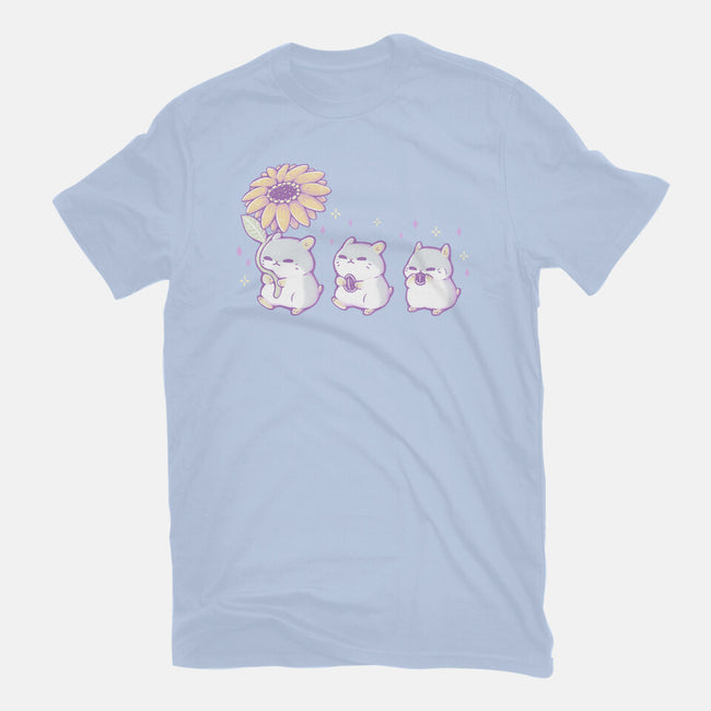 Cute Hamsters With Sunflower-Womens-Basic-Tee-xMorfina