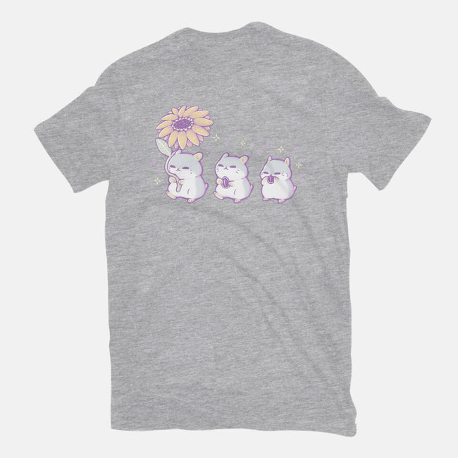 Cute Hamsters With Sunflower-Womens-Basic-Tee-xMorfina