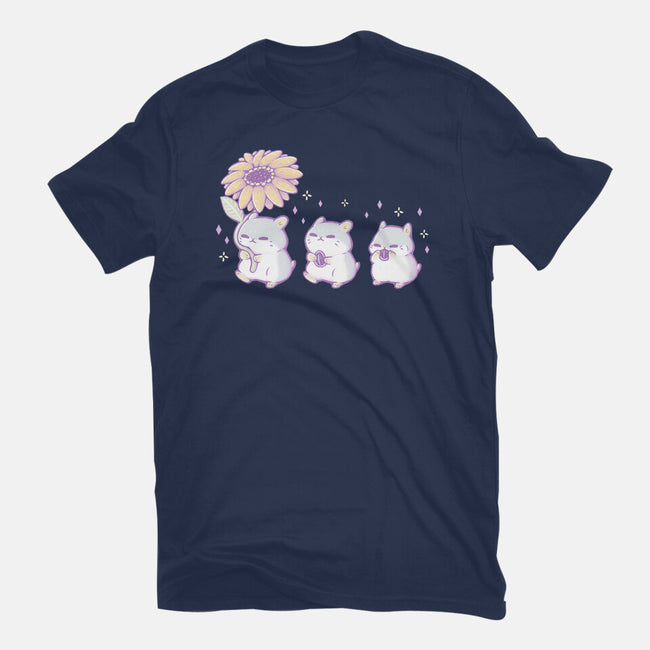 Cute Hamsters With Sunflower-Womens-Fitted-Tee-xMorfina