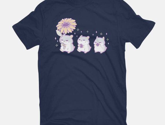 Cute Hamsters With Sunflower