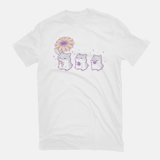 Cute Hamsters With Sunflower-Womens-Fitted-Tee-xMorfina