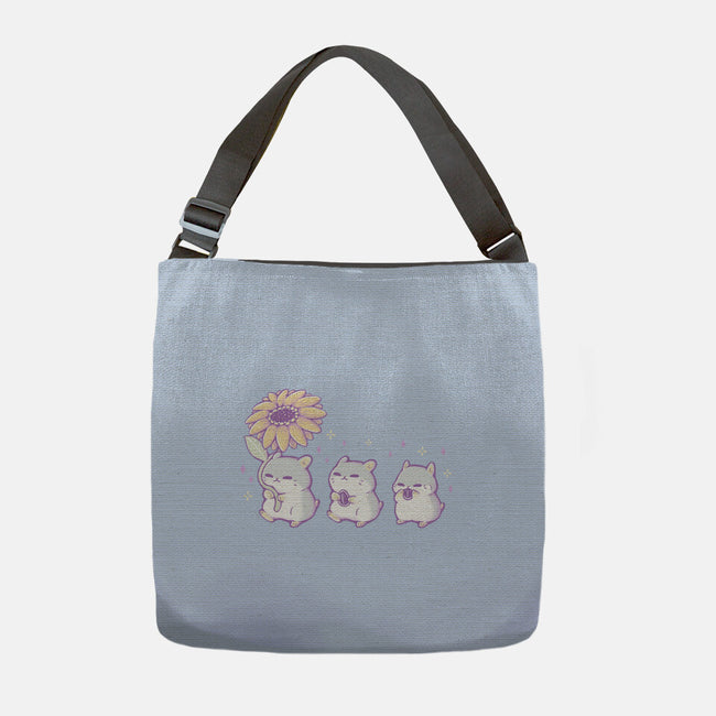 Cute Hamsters With Sunflower-None-Adjustable Tote-Bag-xMorfina