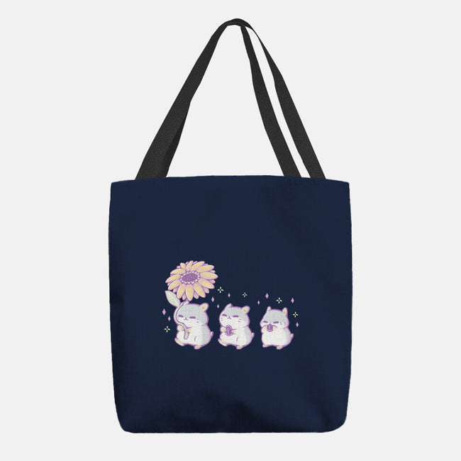 Cute Hamsters With Sunflower-None-Basic Tote-Bag-xMorfina