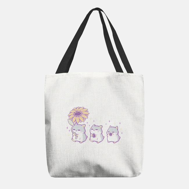 Cute Hamsters With Sunflower-None-Basic Tote-Bag-xMorfina