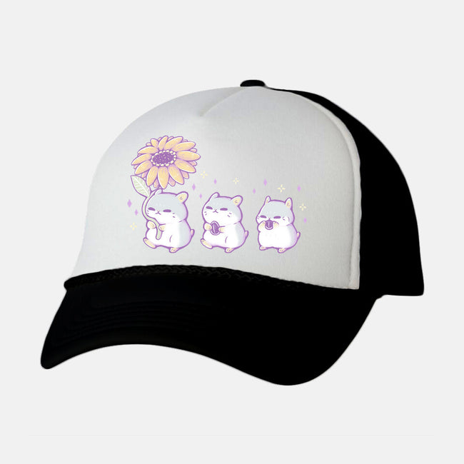 Cute Hamsters With Sunflower-Unisex-Trucker-Hat-xMorfina