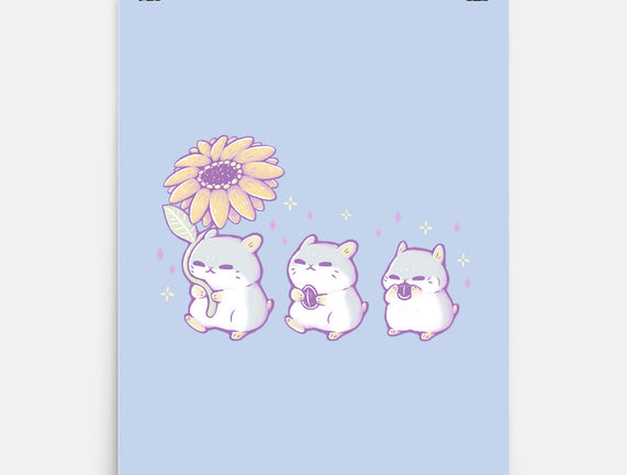 Cute Hamsters With Sunflower