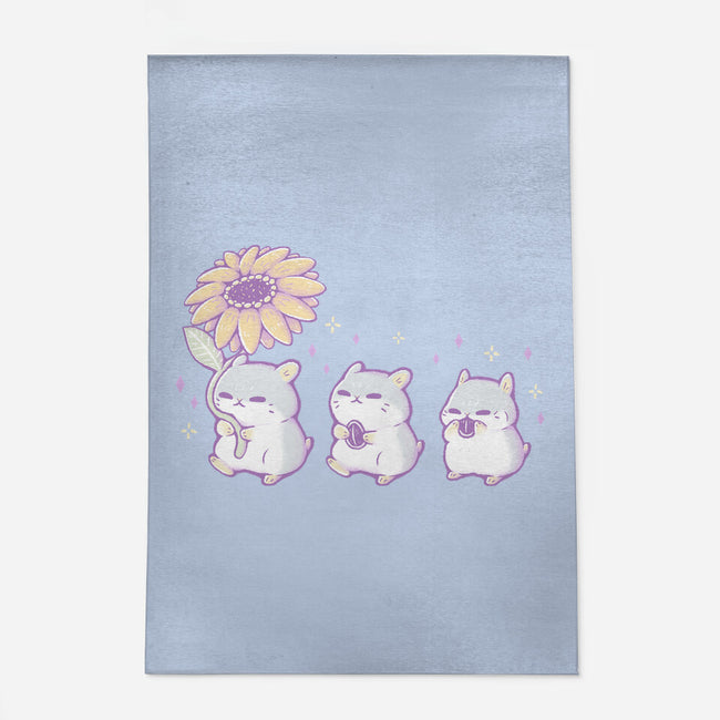Cute Hamsters With Sunflower-None-Indoor-Rug-xMorfina