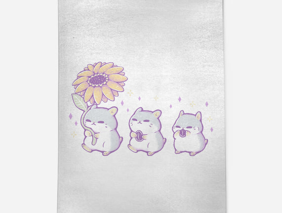 Cute Hamsters With Sunflower
