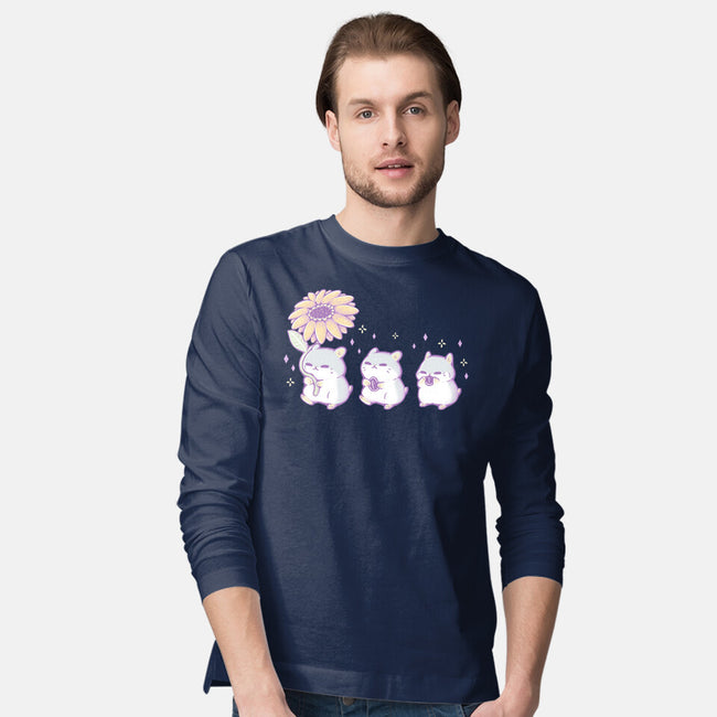 Cute Hamsters With Sunflower-Mens-Long Sleeved-Tee-xMorfina