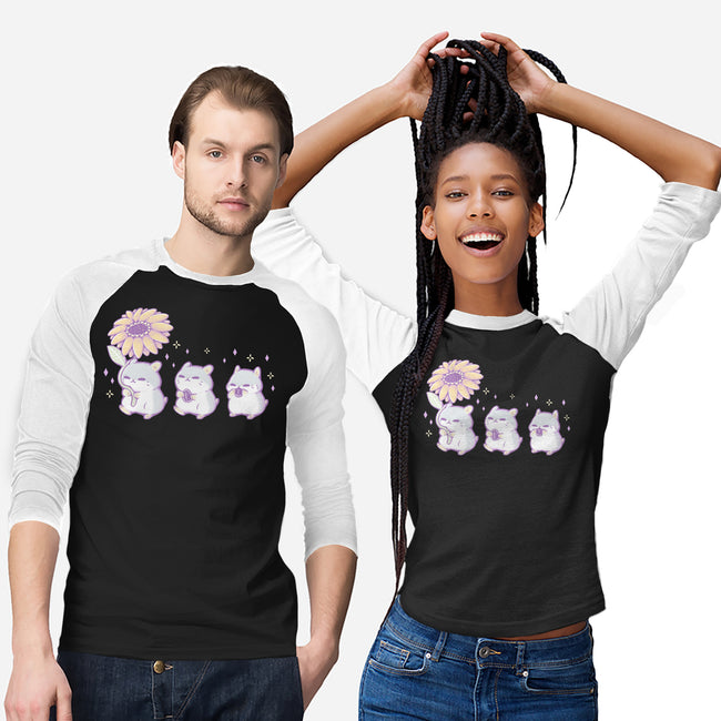 Cute Hamsters With Sunflower-Unisex-Baseball-Tee-xMorfina