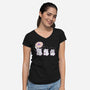 Cute Hamsters With Sunflower-Womens-V-Neck-Tee-xMorfina