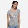 Cute Hamsters With Sunflower-Womens-V-Neck-Tee-xMorfina