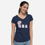 Cute Hamsters With Sunflower-Womens-V-Neck-Tee-xMorfina