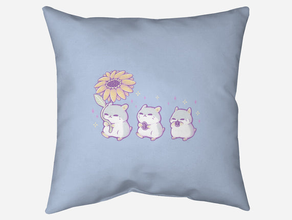 Cute Hamsters With Sunflower