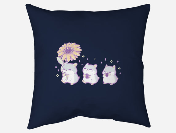 Cute Hamsters With Sunflower