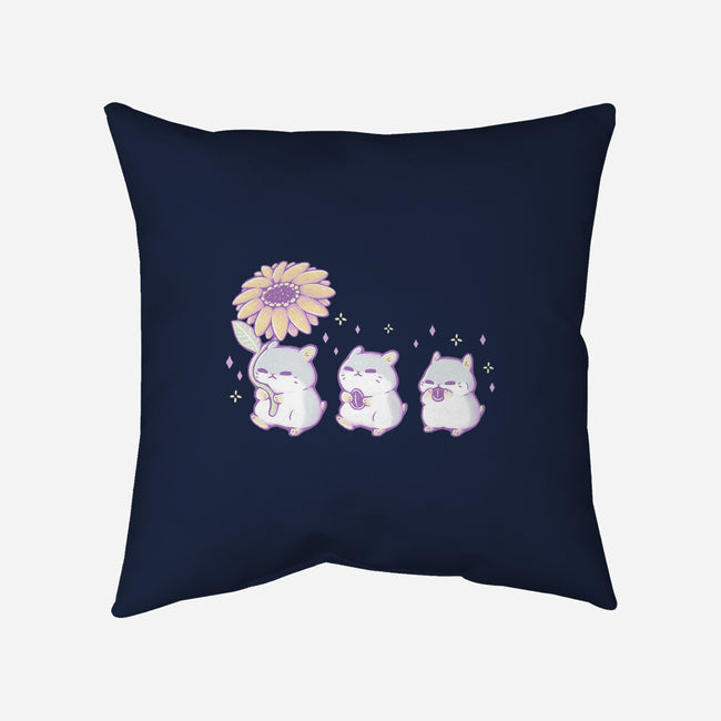 Cute Hamsters With Sunflower-None-Removable Cover w Insert-Throw Pillow-xMorfina