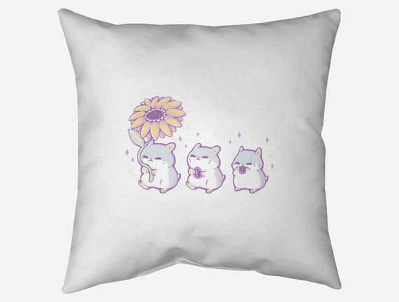 Cute Hamsters With Sunflower