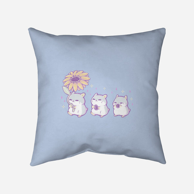 Cute Hamsters With Sunflower-None-Removable Cover-Throw Pillow-xMorfina