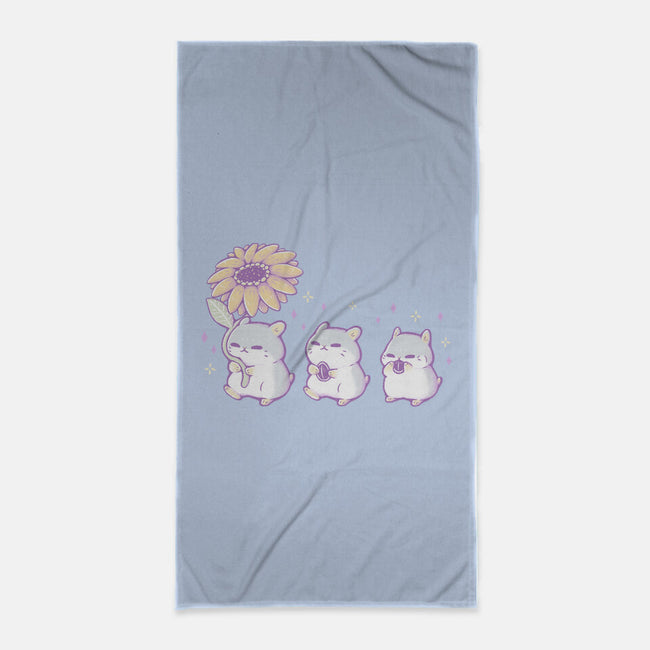 Cute Hamsters With Sunflower-None-Beach-Towel-xMorfina