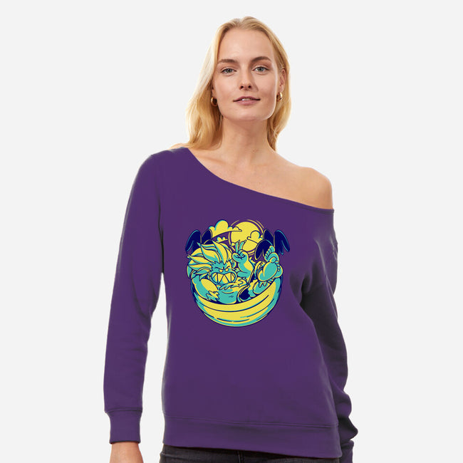 Electrified Peace-Womens-Off Shoulder-Sweatshirt-estudiofitas