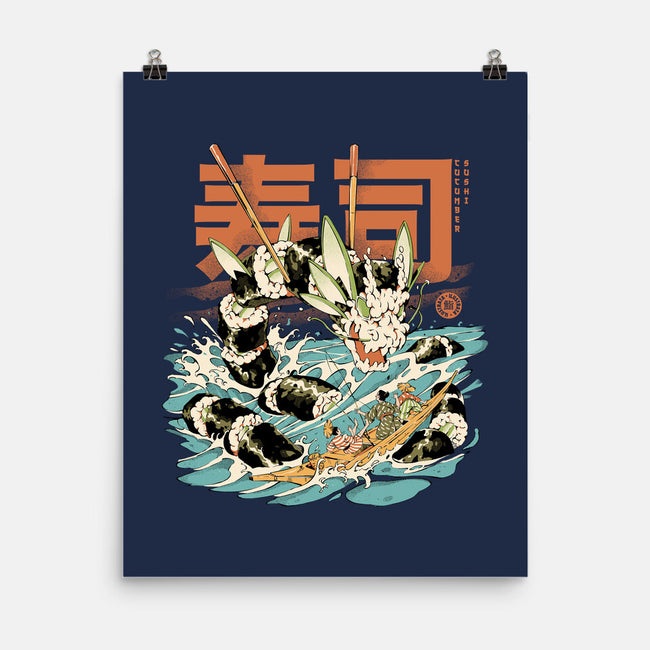 Cucumber Sushi Dragon-None-Matte-Poster-ilustrata