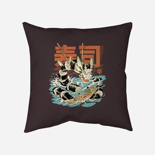 Cucumber Sushi Dragon-None-Removable Cover-Throw Pillow-ilustrata