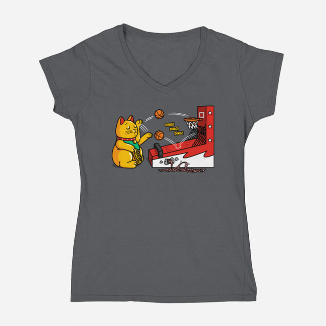 Arcade Record-Womens-V-Neck-Tee-Raffiti