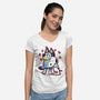Dog Hug-Womens-V-Neck-Tee-nickzzarto