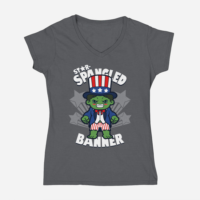 Star-Spangled Banner-Womens-V-Neck-Tee-Boggs Nicolas