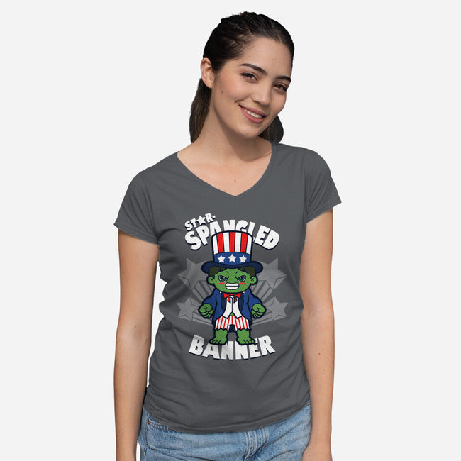 Star-Spangled Banner-Womens-V-Neck-Tee-Boggs Nicolas