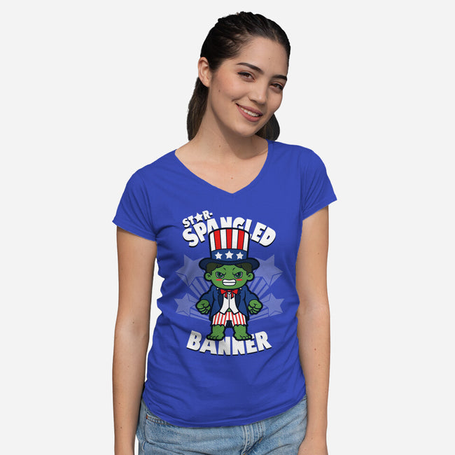 Star-Spangled Banner-Womens-V-Neck-Tee-Boggs Nicolas
