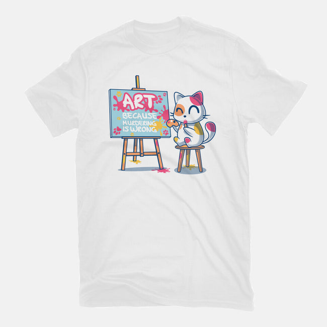Art Because Murdering Is Wrong-Unisex-Basic-Tee-erion_designs