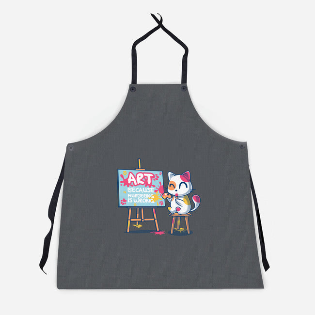 Art Because Murdering Is Wrong-Unisex-Kitchen-Apron-erion_designs