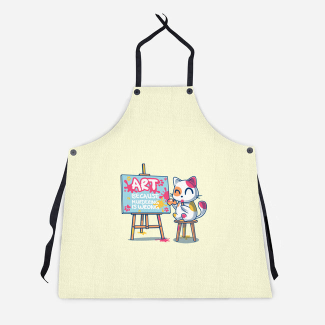 Art Because Murdering Is Wrong-Unisex-Kitchen-Apron-erion_designs