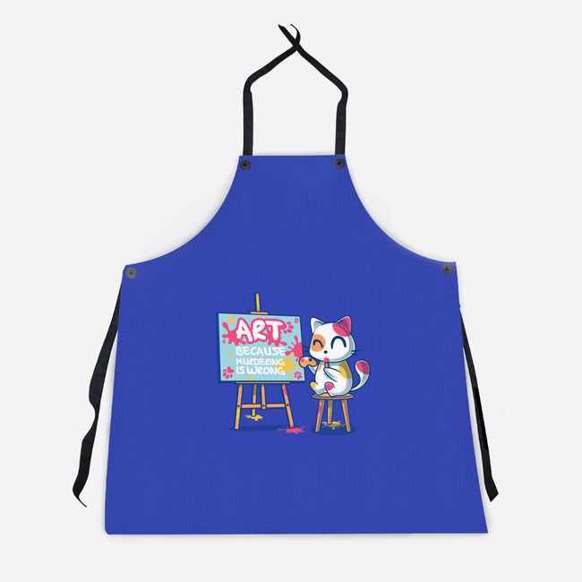 Art Because Murdering Is Wrong-Unisex-Kitchen-Apron-erion_designs