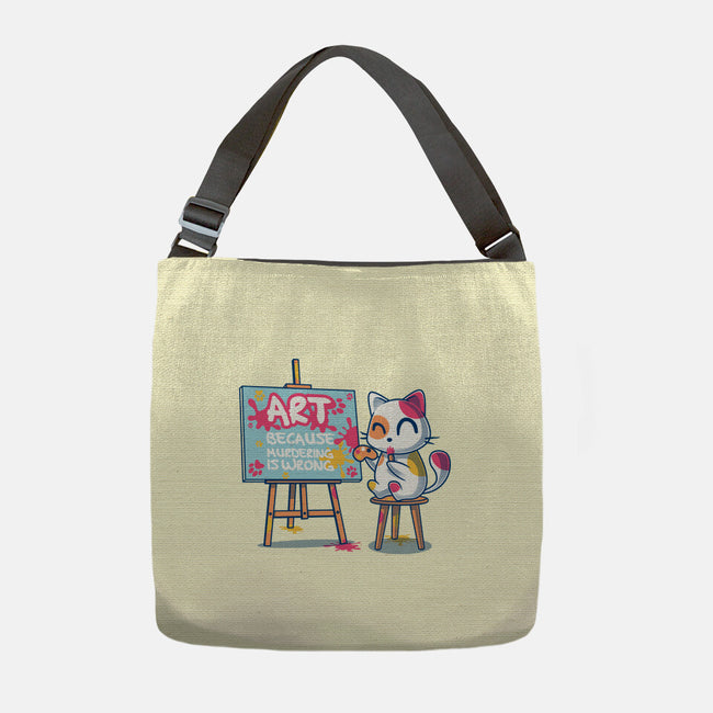 Art Because Murdering Is Wrong-None-Adjustable Tote-Bag-erion_designs