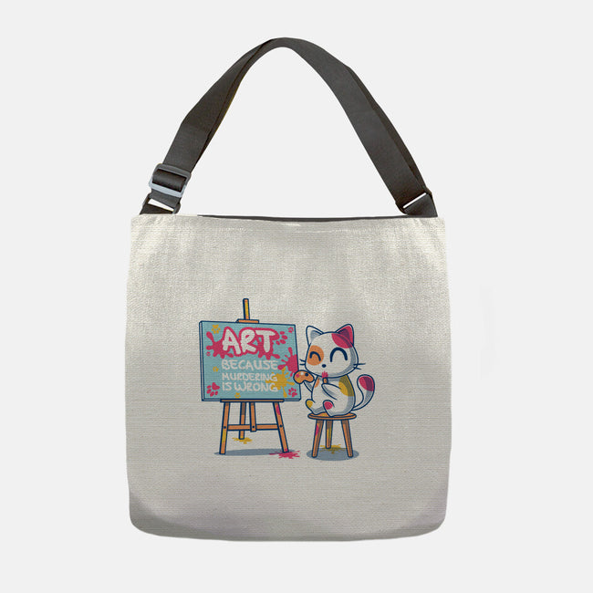 Art Because Murdering Is Wrong-None-Adjustable Tote-Bag-erion_designs