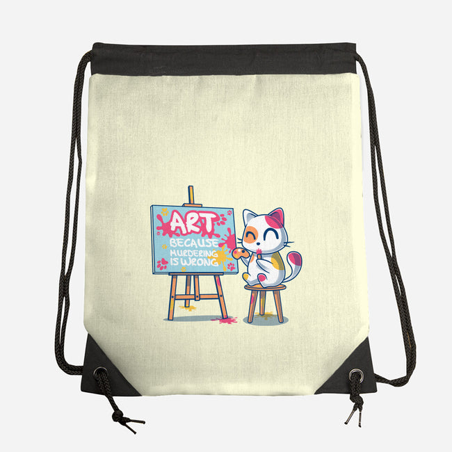 Art Because Murdering Is Wrong-None-Drawstring-Bag-erion_designs