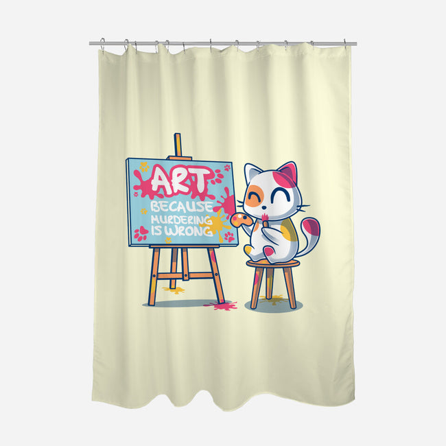 Art Because Murdering Is Wrong-None-Polyester-Shower Curtain-erion_designs