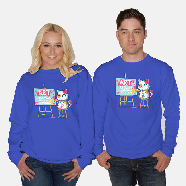 Art Because Murdering Is Wrong-Unisex-Crew Neck-Sweatshirt-erion_designs