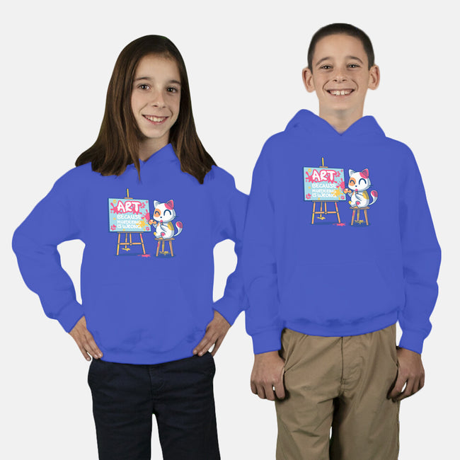 Art Because Murdering Is Wrong-Youth-Pullover-Sweatshirt-erion_designs