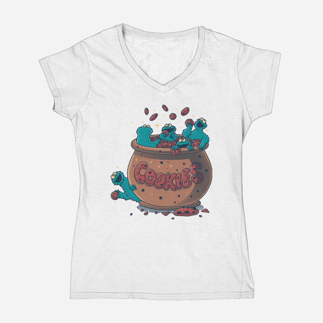 Cookies Are My Hobby-Womens-V-Neck-Tee-erion_designs
