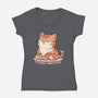Feline Fabulous-Womens-V-Neck-Tee-fanfreak1