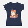 Feline Fabulous-Womens-V-Neck-Tee-fanfreak1