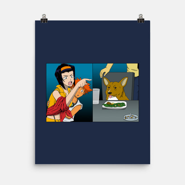 Space Cowgirl Vs Data Dog-None-Matte-Poster-pigboom
