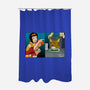 Space Cowgirl Vs Data Dog-None-Polyester-Shower Curtain-pigboom