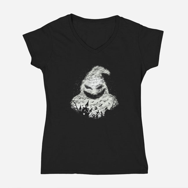 Boogieman Landscape-Womens-V-Neck-Tee-dandingeroz