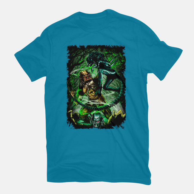 Battle Of Aliens-Womens-Basic-Tee-Conjura Geek
