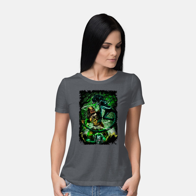 Battle Of Aliens-Womens-Basic-Tee-Conjura Geek