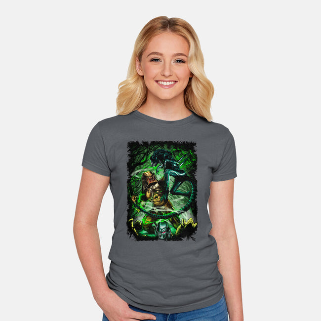 Battle Of Aliens-Womens-Fitted-Tee-Conjura Geek